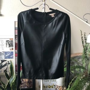 Banana Republic Faux Leather Cotton Top, S